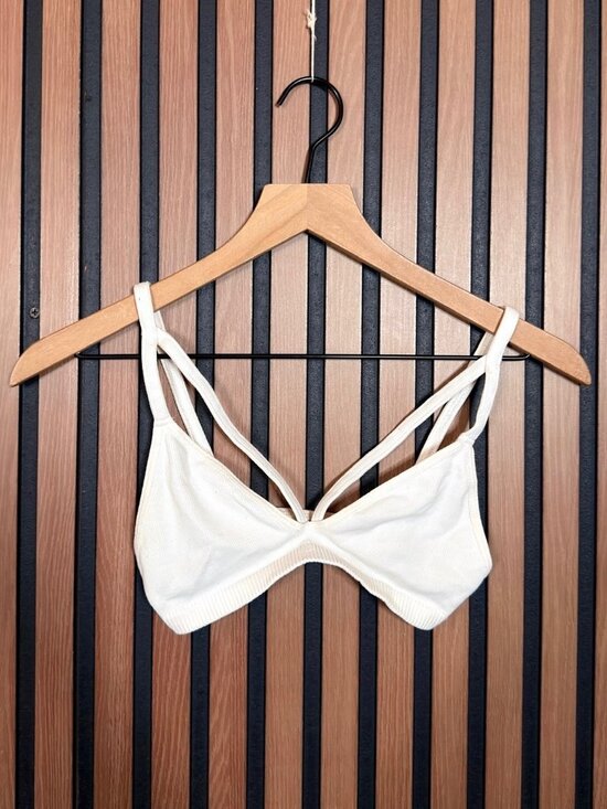 Free People Other - Free People Sports Bra White XS / S Women’s Strappy Ribbed Trim